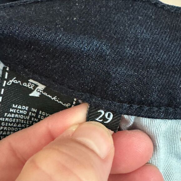 7 For All Mankind Austyn Crop Jean Women 29 Dark Wash Stretch Slim Leg Logo - Picture 6 of 11